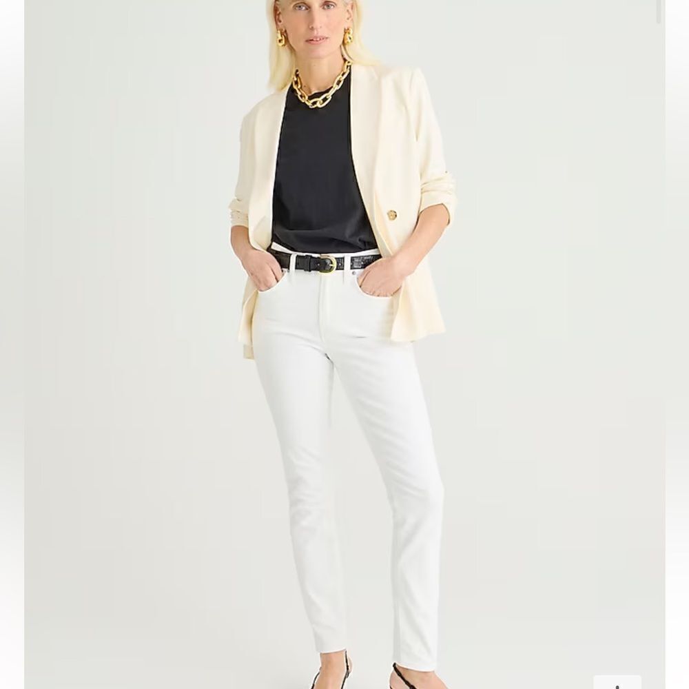 J. Crew 9" toothpick jean in white wash